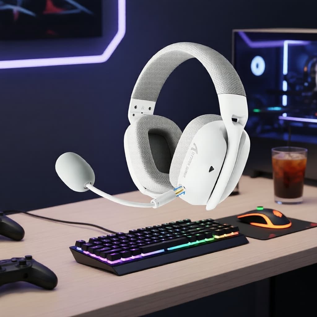 Fones de Ouvido Gamer Sem Fio Attack Shark L80 Pro, Fones TWS Estéreo HiFi à Prova d'Água, Microfone Duplo de Ultra