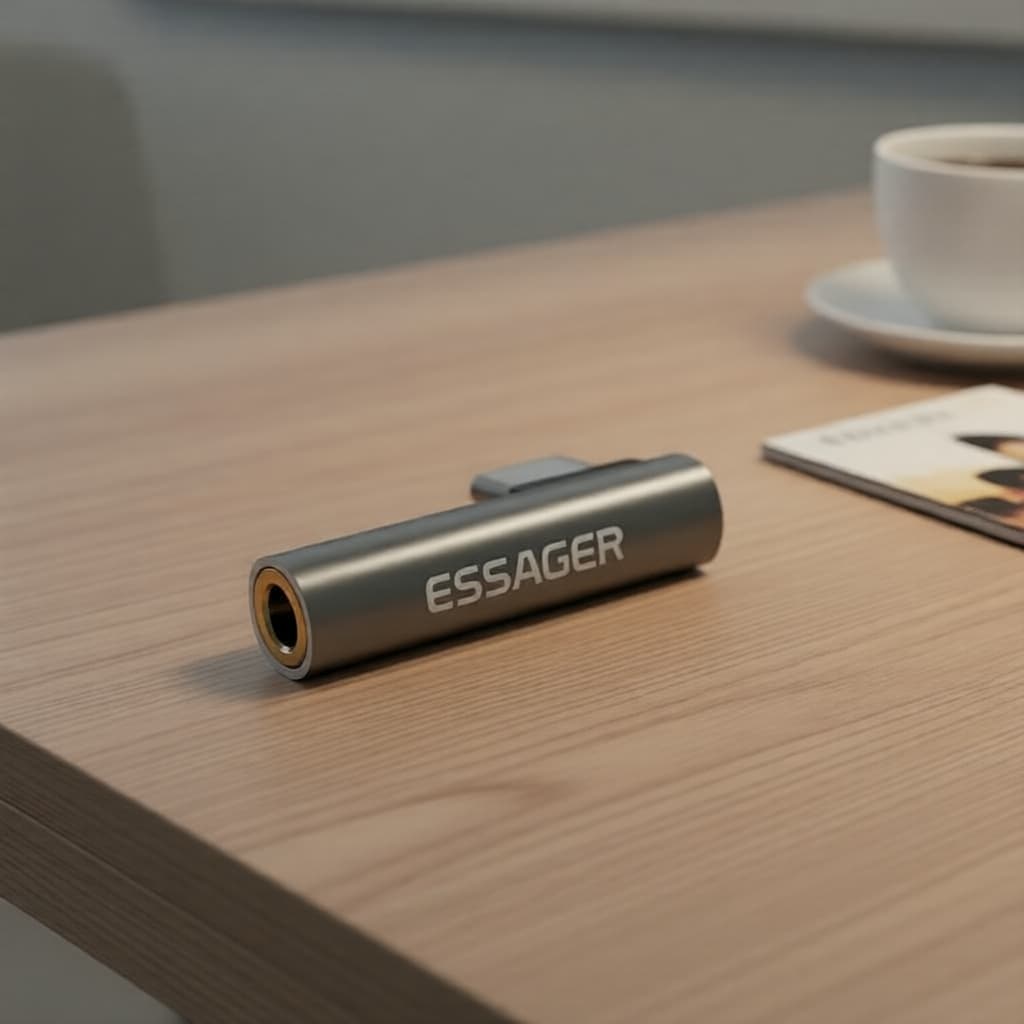 Adaptador em L USB-C para P2 3,5mm, cabo auxiliar de áudio em ângulo reto para iPhone 16/15/Samsung