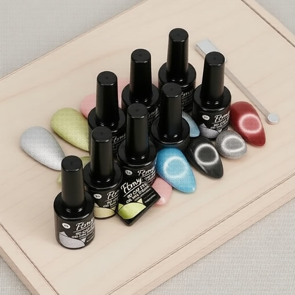 Conjunto de Esmalte Gel para Gato FTMY - Efeito Magnético UV/LED, com Varinha para Nail Art