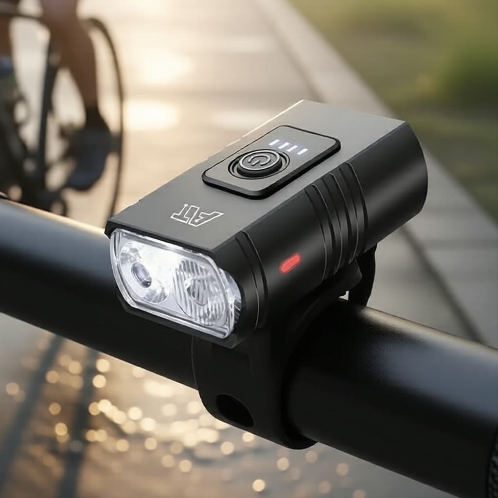 Conjunto de Farol e Lanterna Traseira LED para Bicicleta, Recarregável USB-C para Mountain Bikes e Road Bikes