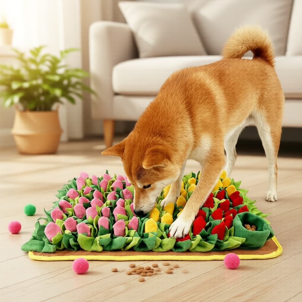Tapete Snuffle Interativo para Cães – Comedouro Lento & Tapete de Adestramento para Trabalho Olfativo e Enriquecimento