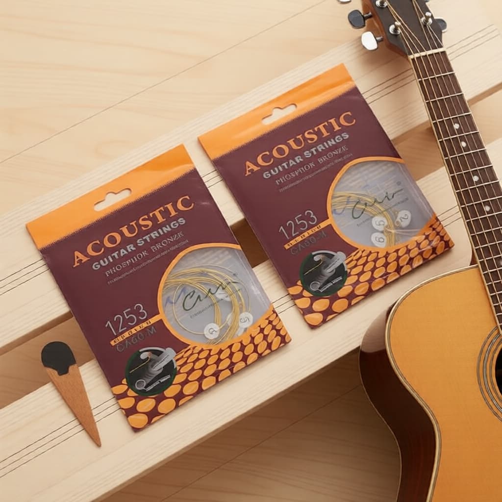 Conjunto de Cordas para Violão Acústico de 6 Cordas, Cordas de Bronze Fosforoso para Violão Folk, Para Iniciantes e