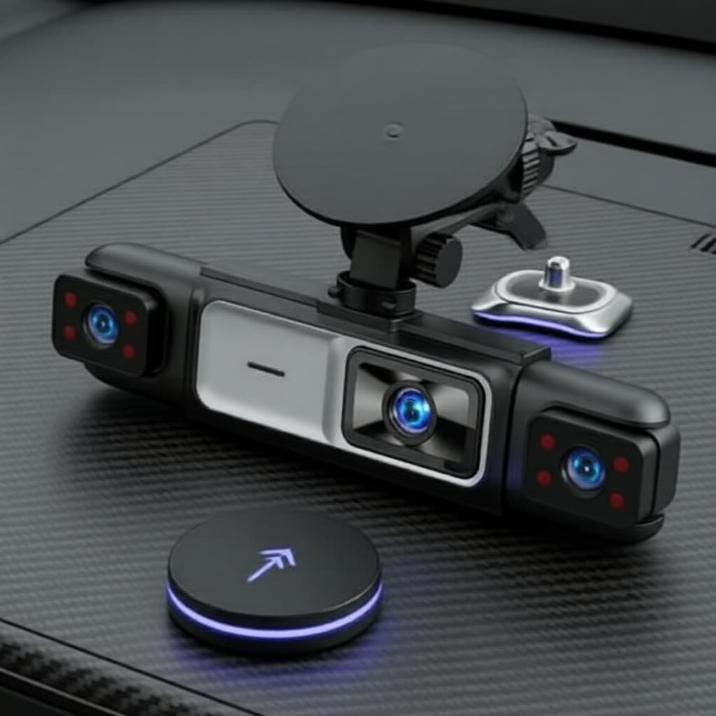 Câmera Veicular DVR 360° 4 Canais WiFi com Visão Noturna e Monitoramento de Estacionamento para Gravação de Vídeo