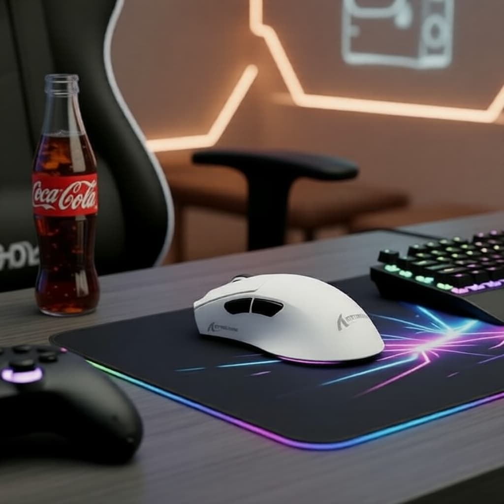 ATTACK SHARK V3Pro Mouse 3-Modos 2.4G/BT/Com Fio, PAW3311, 25000DPI, 65g, RGB, Sem Fio, para Jogos, com Dock de