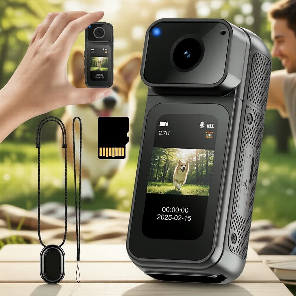 Câmera de Ação Magnética Mãos-Livres HD 2.7K Câmera Mini de Bolso do Tamanho do Polegar Controle WiFi por Celular para