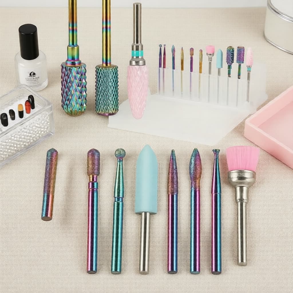 Kit de Acessórios para Lixa Elétrica para Unhas 11 peças - Fresas e Pontas de Lixa para Manicure