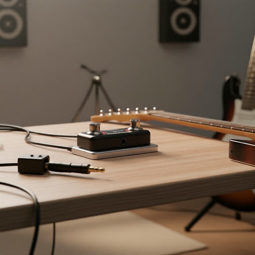 Controlador de Pedal Duplo Externo para Efeitos e Alto-falantes, Jack TRS Autotravante, Portátil