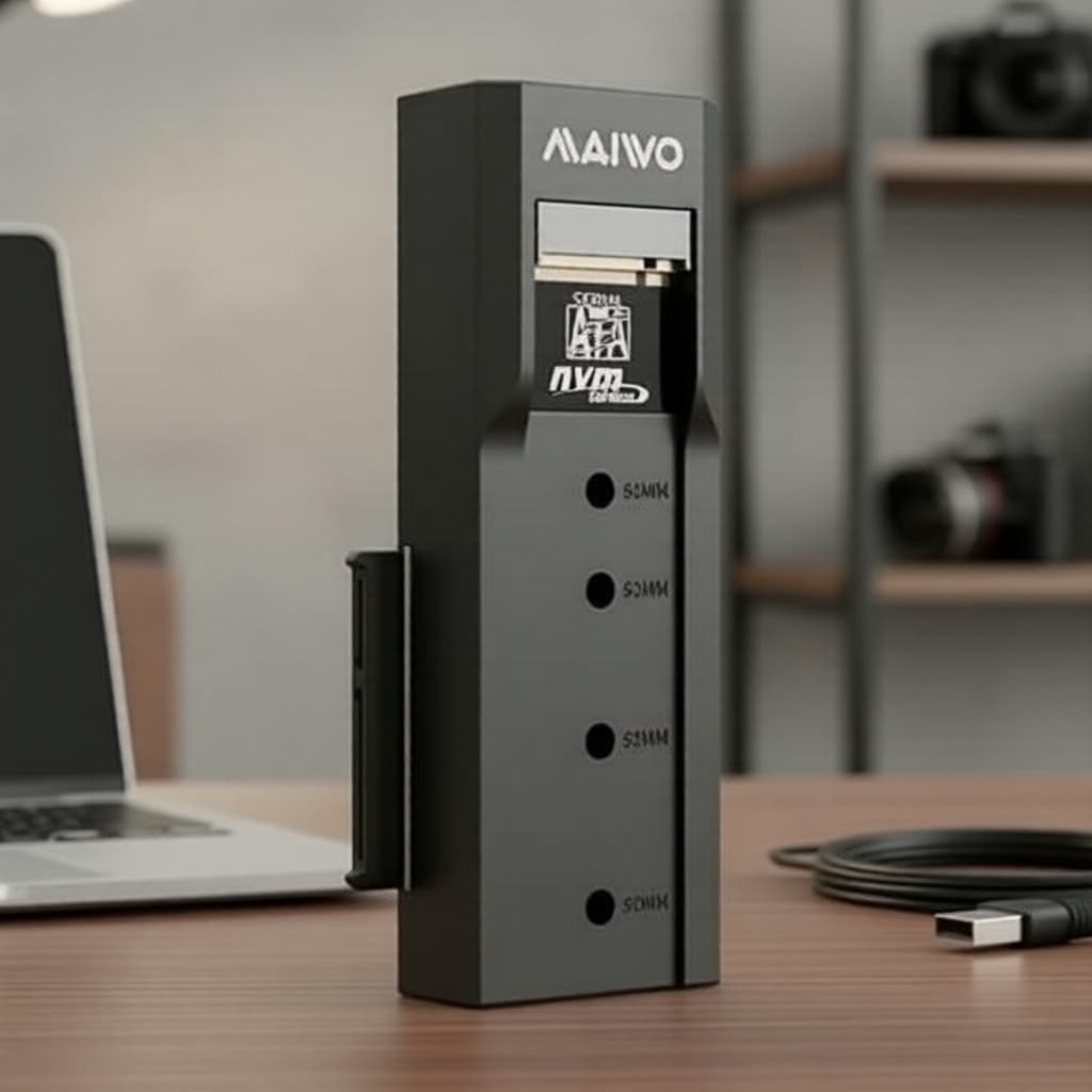 MAIWO Gabinete M.2 NVMe/NGFF USB-C 10Gbps, Case Adaptador Externo para SSD/HDD 2,5/3,5 pol. para PC/Notebook