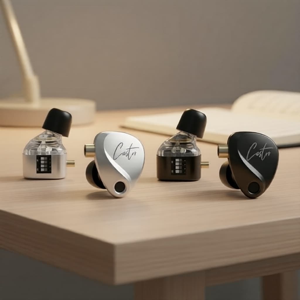 Fones de ouvido com fio HiFi KZ Castor, monitores intra-auriculares ajustáveis, fones para música e uso diário com foco