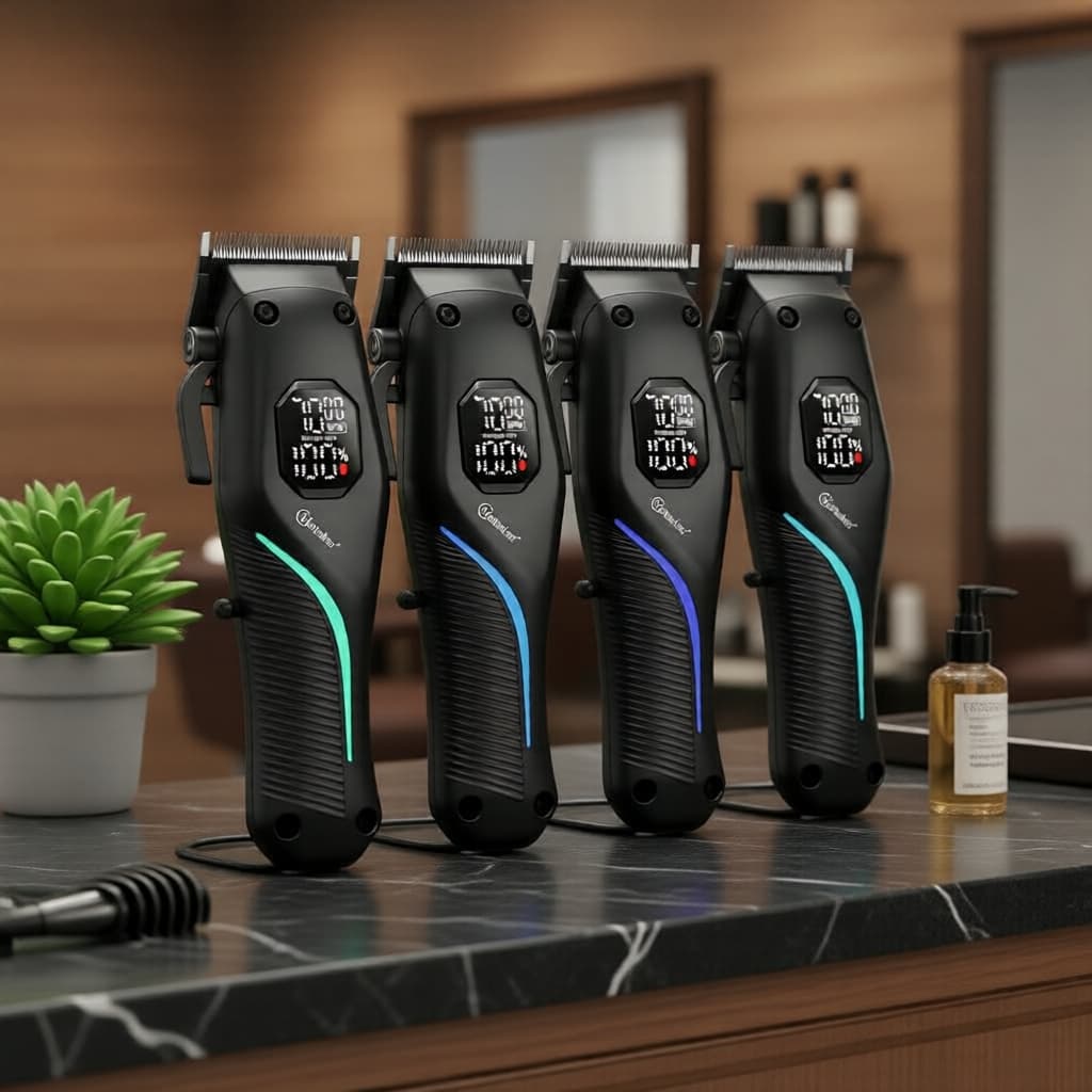 Kit Profissional de Cortador de Cabelo Sem Fio HATTEKER, Aparador de Barba e Kit de Cuidados, Carregamento USB