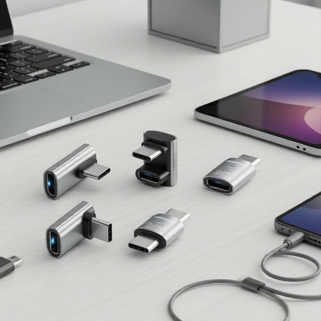 Essager Adaptador OTG USB4.0 40Gbps 240W PD Carregamento Rápido 90° USB-C para USB-C Adaptador de Dados 8K60Hz para