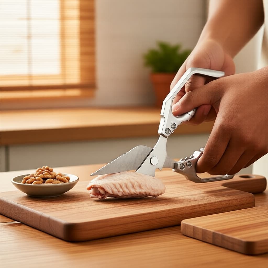 Tesoura de Cozinha Multiuso para Aves: Corta Carne, Frutos do Mar, Vegetais – Tesoura para Churrasco e Cozinha