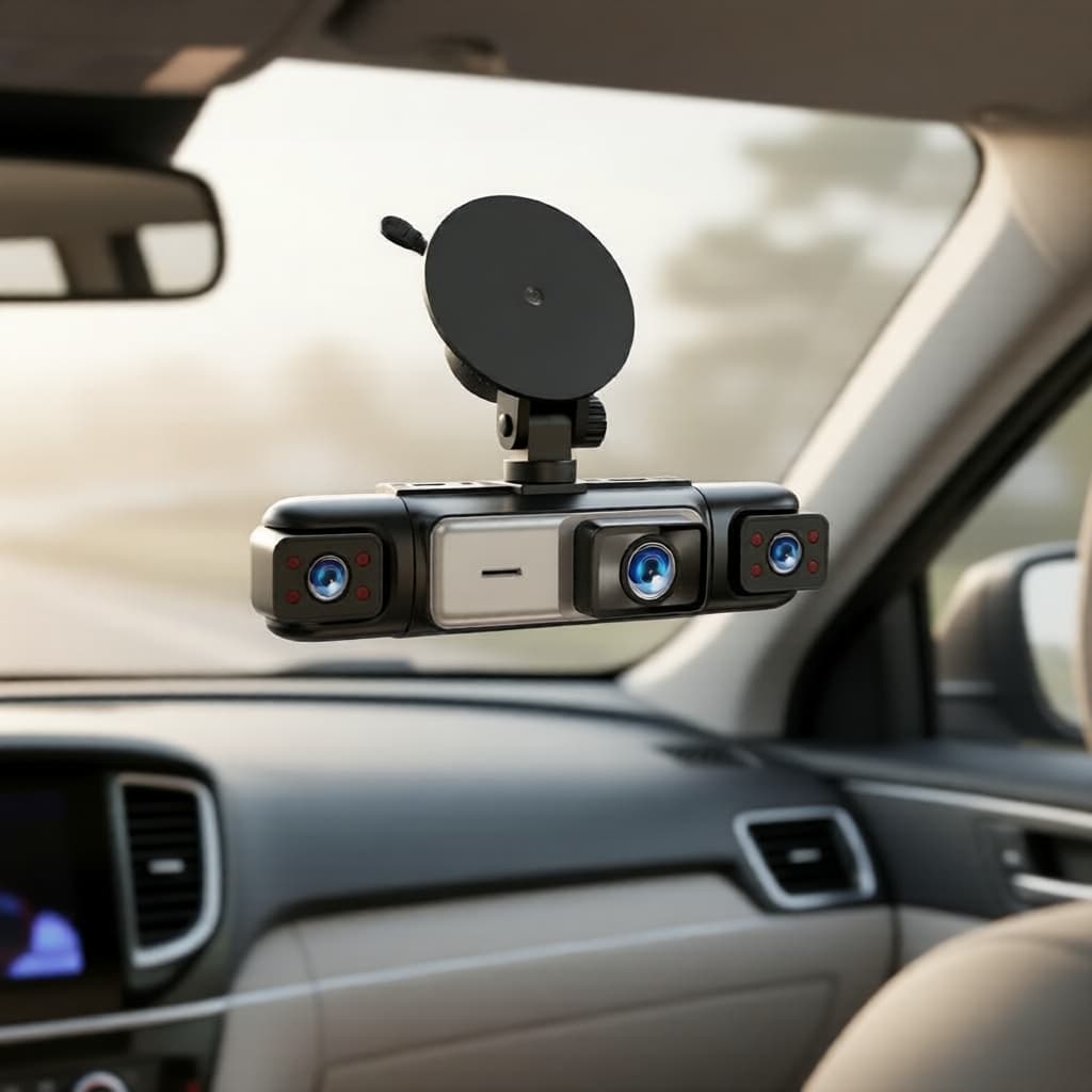 Câmera Veicular 1080P 4 Canais 360° com G-Sensor, Visão Noturna & Monitoramento de Estacionamento