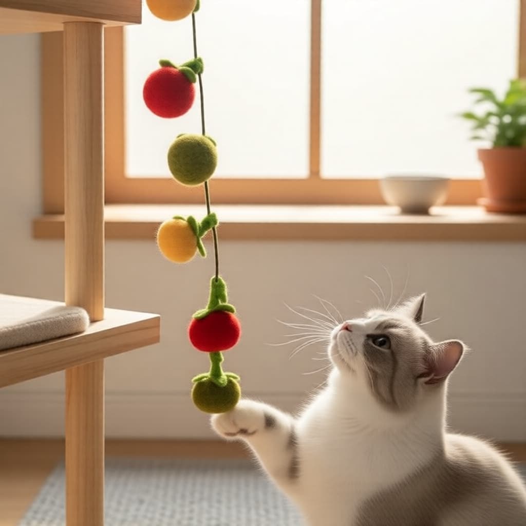 Varinha Interativa de Pluma de Guiso para Gatos: Sino, Bola de Pelúcia, Brinquedo para Remover Pelos