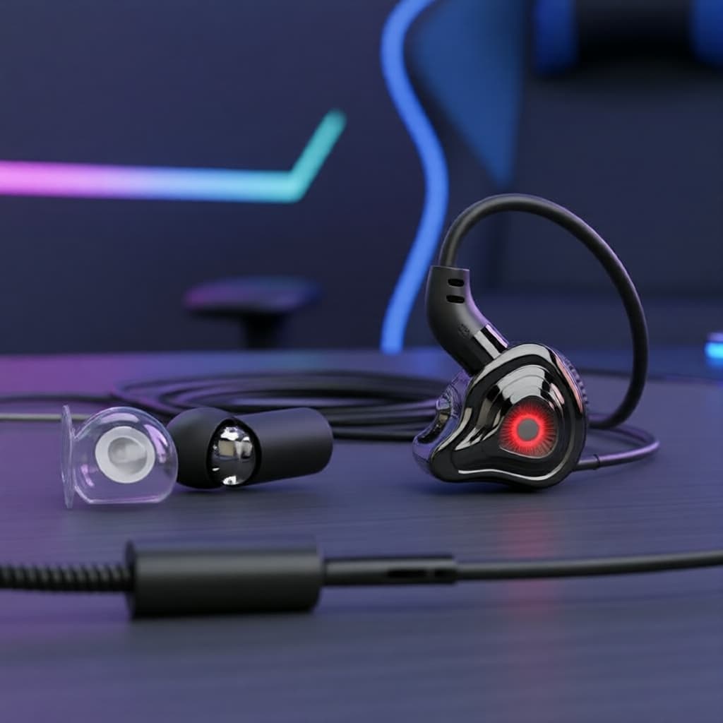 SPRISE G59 Fones de Ouvido Intra-Auriculares para Jogos, 3,5 mm/Tipo-C, Microfone Integrado, USB-C, Cancelamento de