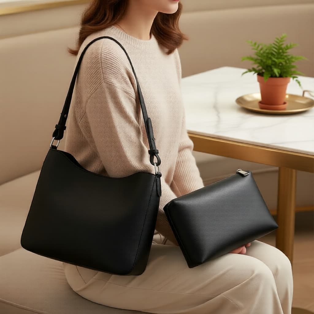 Conjunto de 2 peças: bolsa de ombro de nuvem na moda e bolsa tiracolo para mulheres - espaçosa bolsa coreana, perfeita