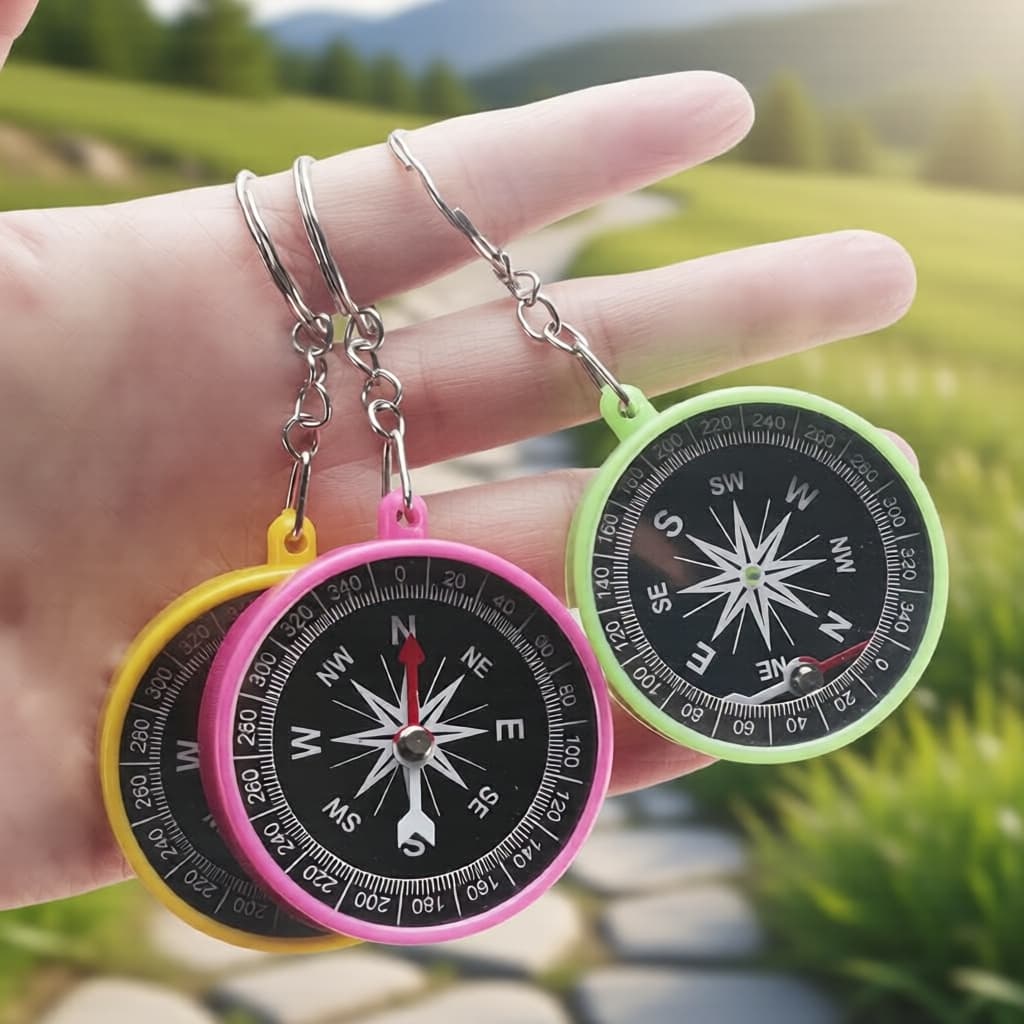 12 unidades de chaveiros-compasso – Design circular exclusivo, ótimos para lembrancinhas de festas e presentes para a