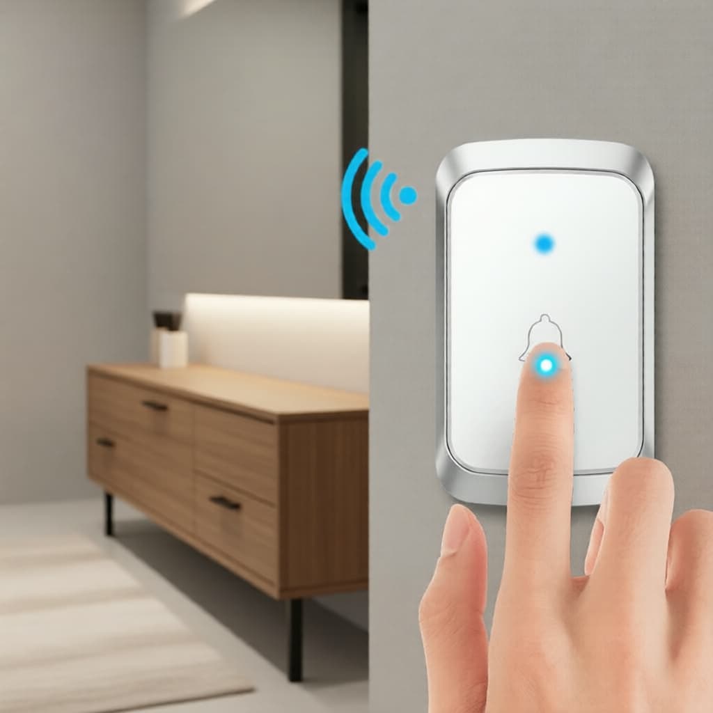 Campainha Inteligente Sem Fio à Prova d'Água (Tomada EUA), 60 Melodias, Alcance 300m, Ideal para Hotéis, Apartamentos e