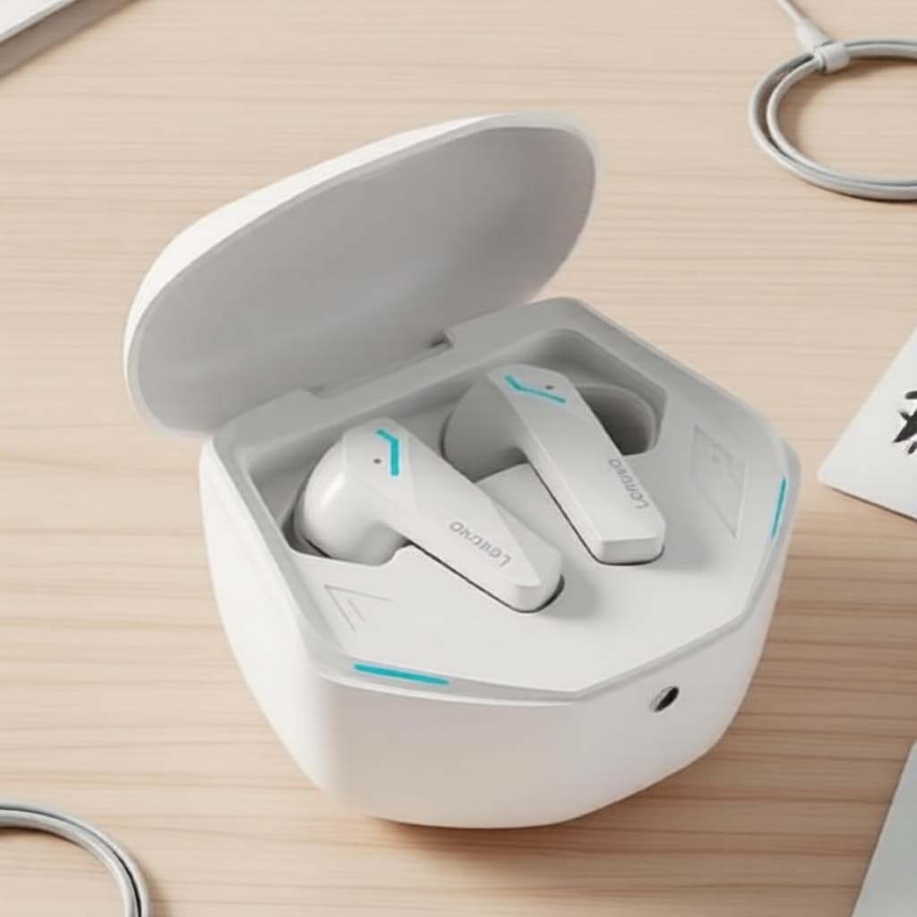 Fones de Ouvido Gaming Lenovo GM2 PRO Sem Fio Intra-Auriculares - Fones Estéreo à Prova d’Água com Microfone HD, Luzes