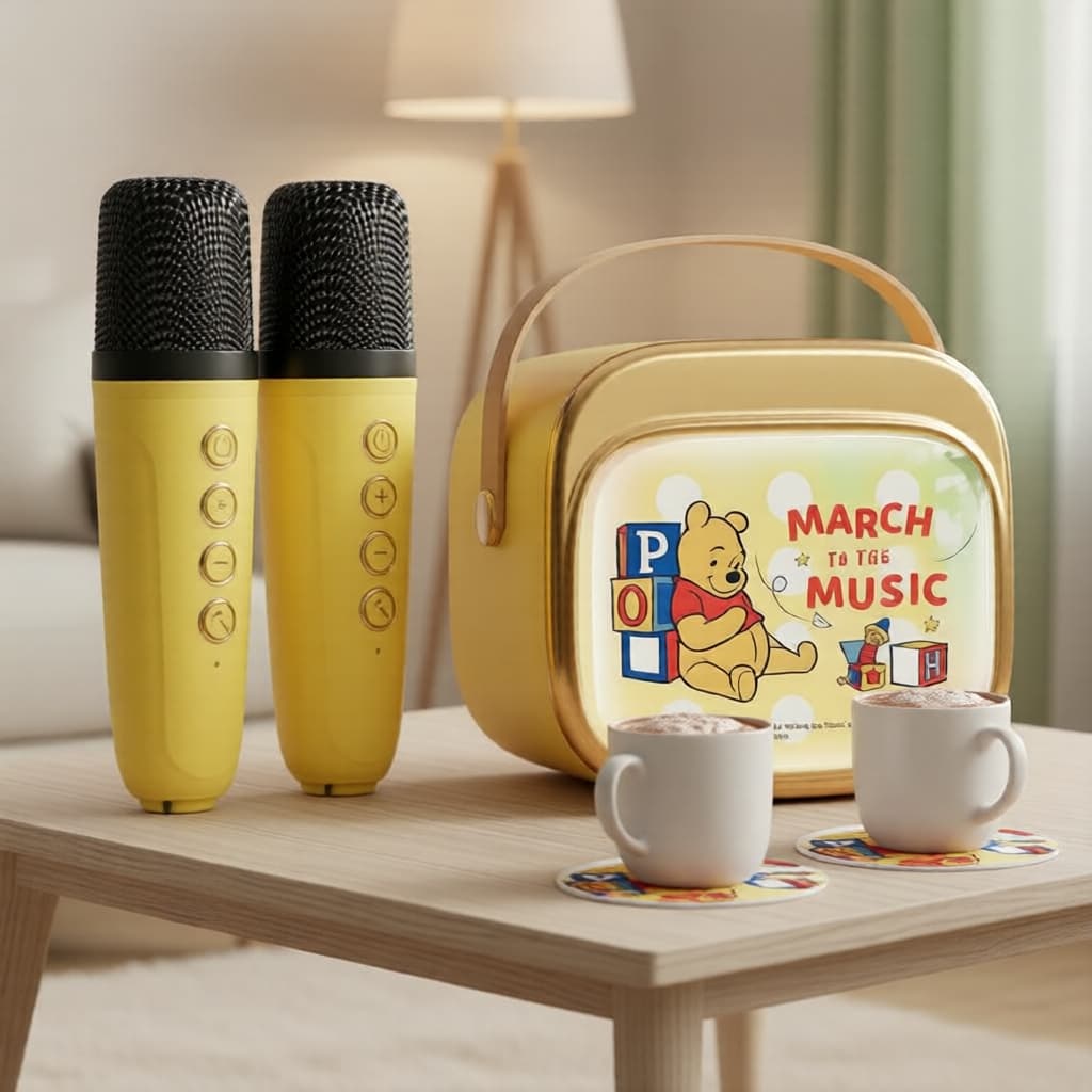 Disney P12 Pro Caixa de Som Sem Fio, Som Estéreo Potente, Microfone Melhorado para Chamadas e Música