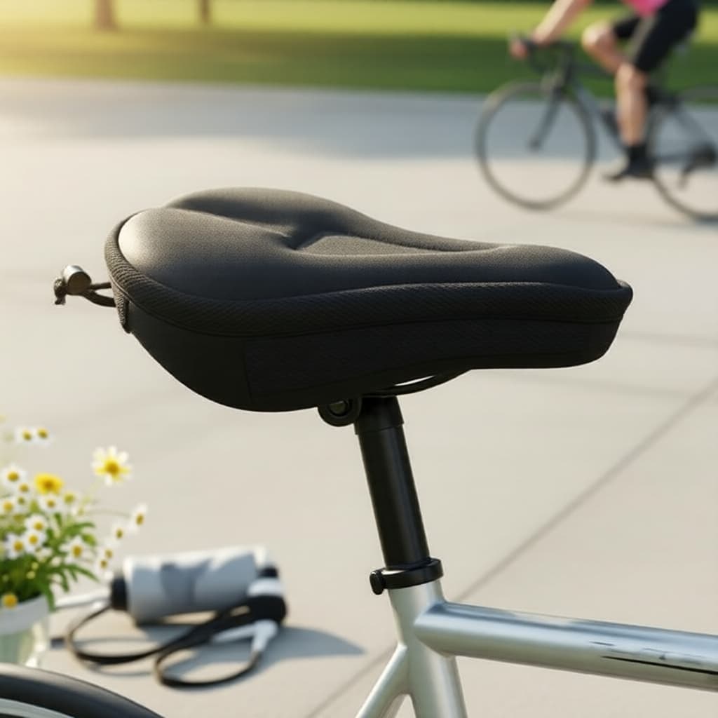 Capa de Selim de Bicicleta em Gel Antiderrapante, Cordão Ajustável, Universal para MTB/Estrada/Bicicletas de Exercício