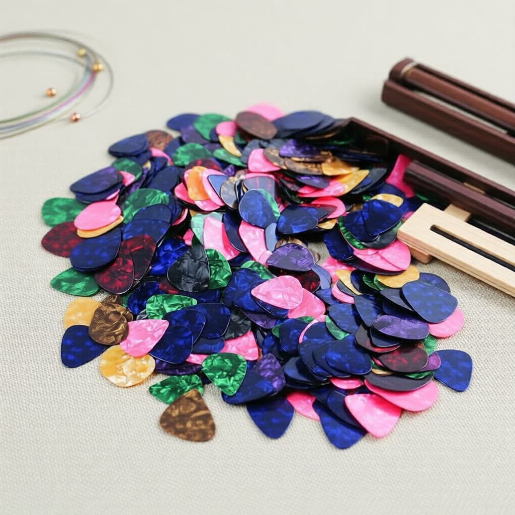 100 palhetas celulóides com céu estrelado de 0,46 mm – conjunto de palhetas para violões acústicos/elétricos