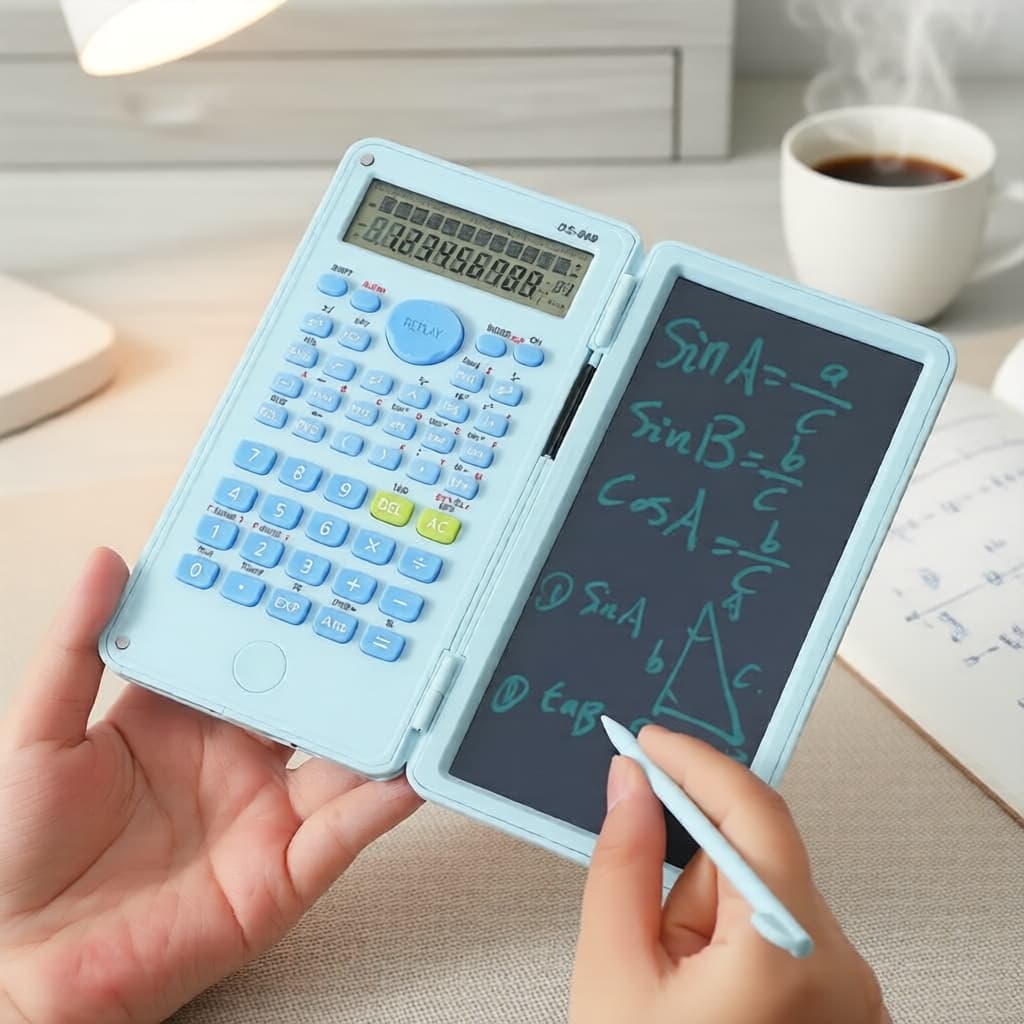 Calculadora Científica de 2 Linhas DS-869 com Tablet de Escrita, Calculadora de Engenharia Multi-Modo para Educação,