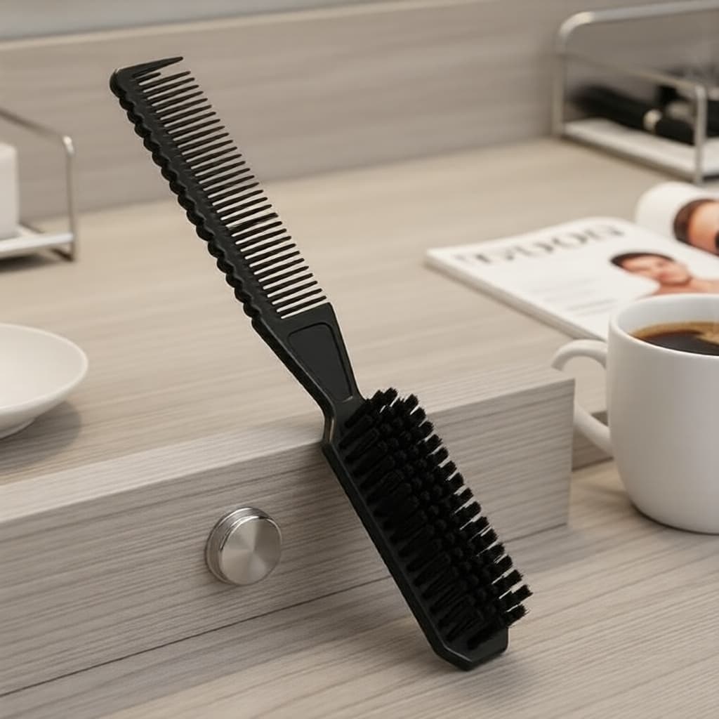 Escova Multifuncional 2 em 1 para Cabelos e Barba Masculina - Acessório Versátil para Estilização