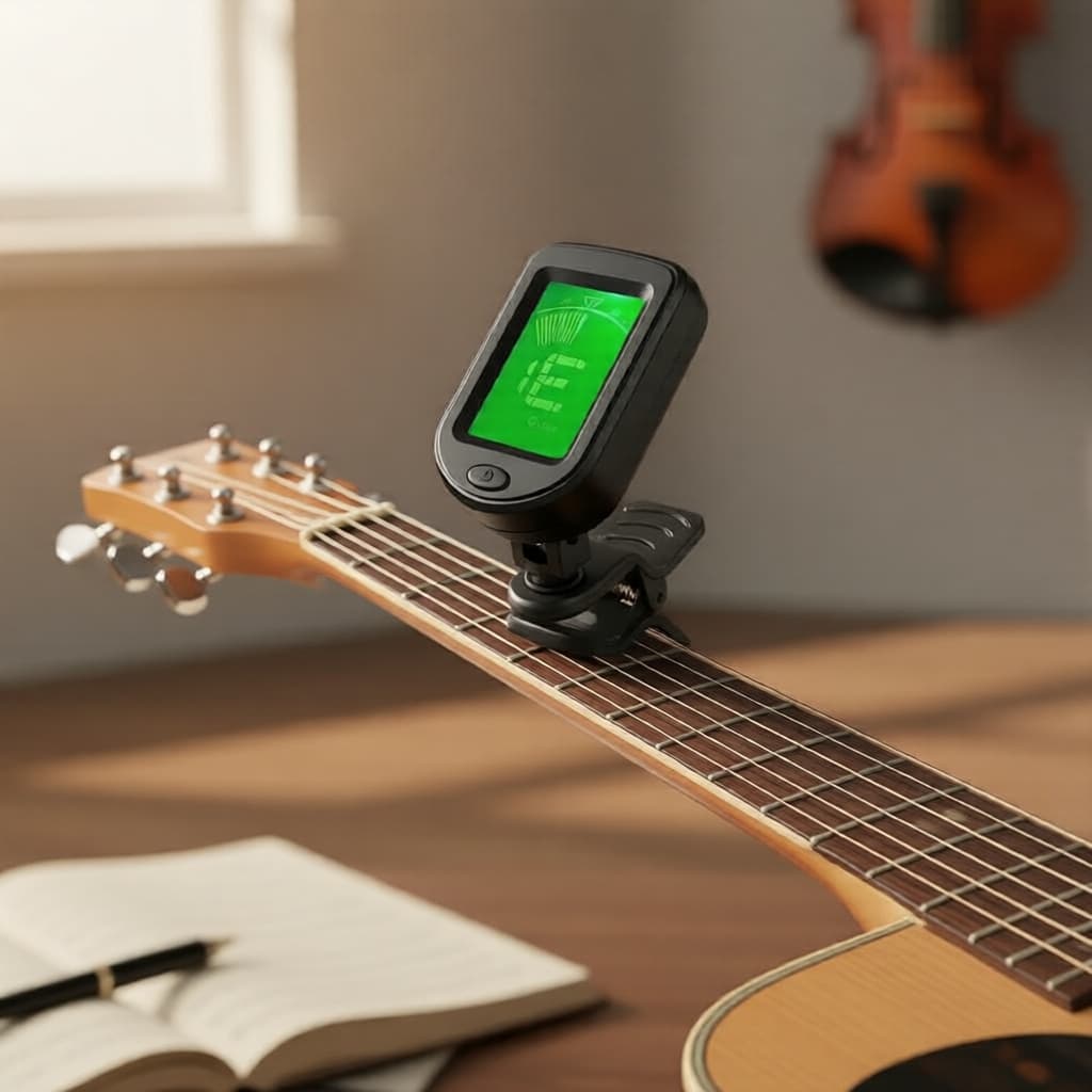 Afinador Clip-On Digital Preciso para Guitarra, Violino, Ukulele e Baixo | Acessório de Afinação para Instrumentos de