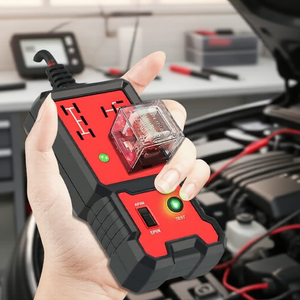 Testador Universal de Relé Automotivo com LEDs Indicativos - Ferramenta de Diagnóstico Rápido para Relés de Veículos