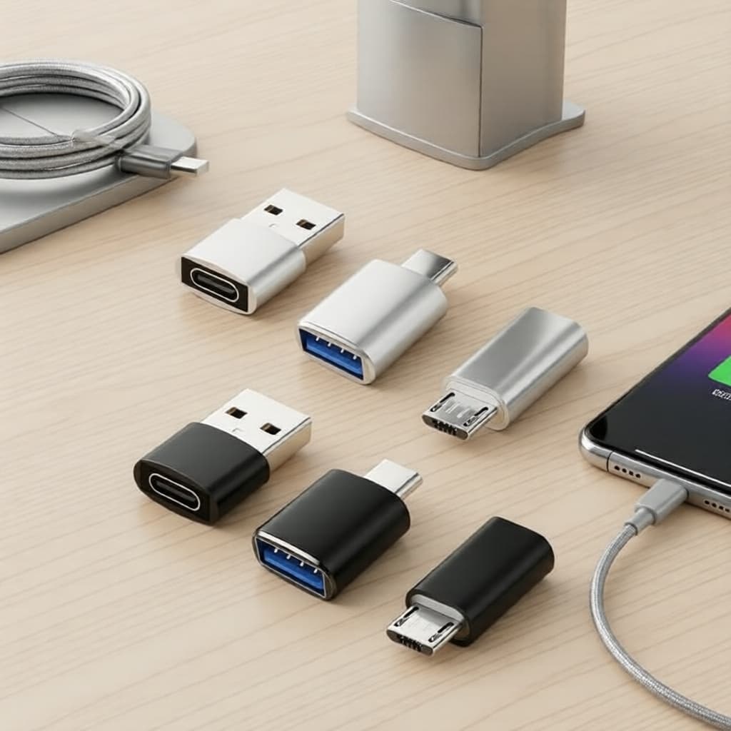 Adaptador OTG USB-C para Micro USB, Conversor USB-C F/USB-A M, Sincronização de dados, para periféricos USB