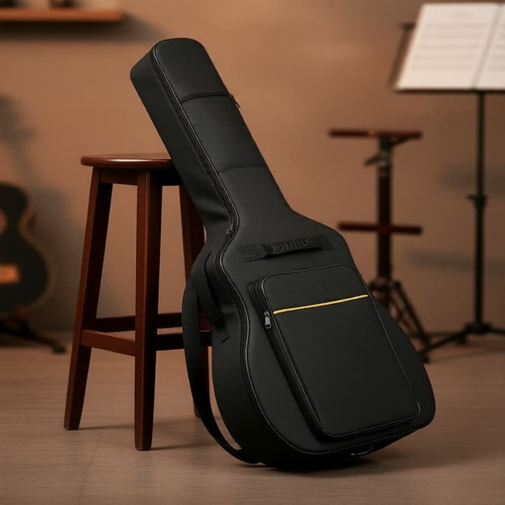 Miwayer Bolsa acolchoada de náilon Oxford impermeável para violão acústico de 41 polegadas, mochila com alças duplas -