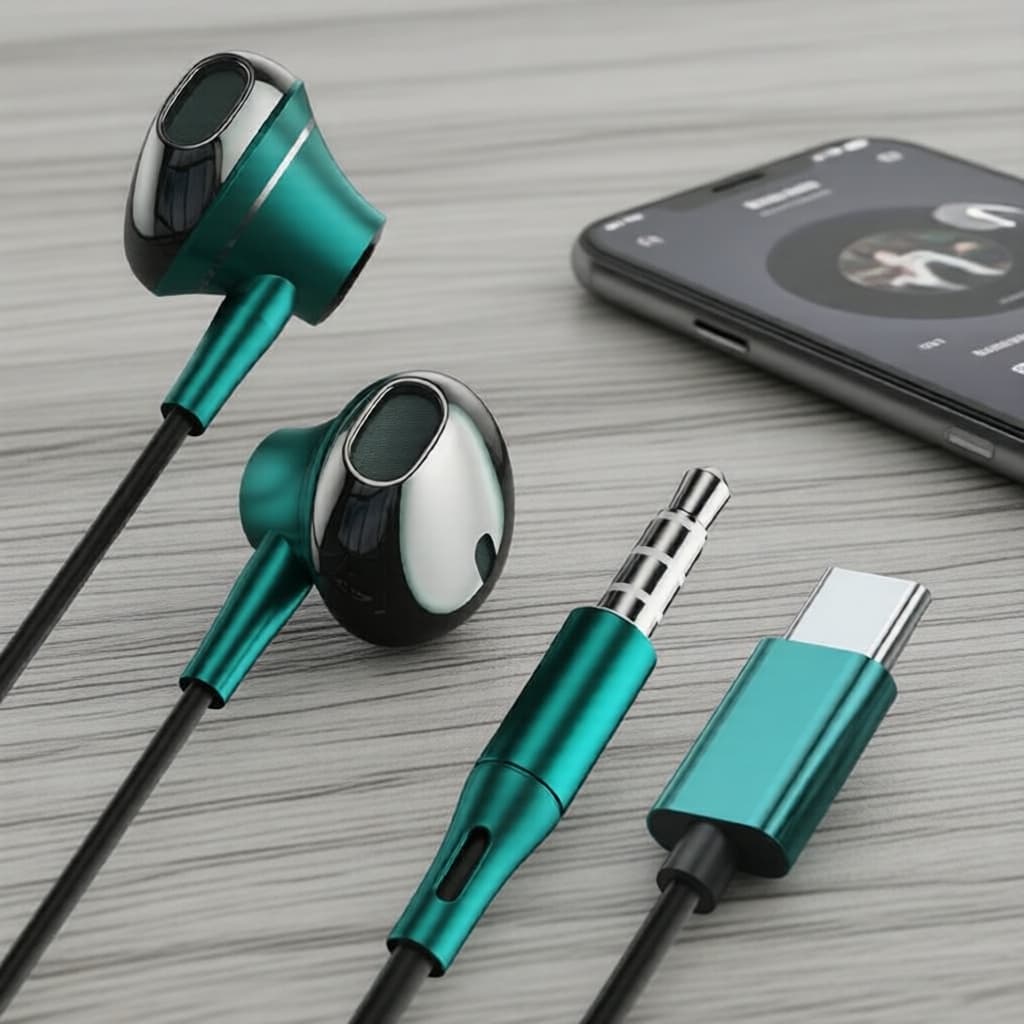 Fones de ouvido com fio Newmsnr, entrada Tipo-C/3,5 mm, fones gamers com som rico para música