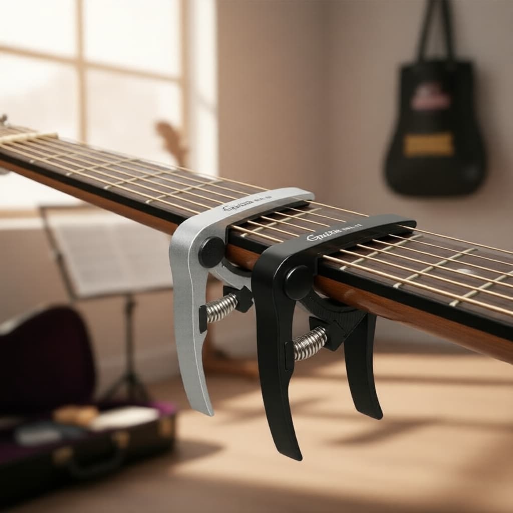 GCC-06 Capotraste de Liga de Alumínio para Violões Acústicos, Elétricos, Clássicos, Ukulele e Bandolim – Grampo de