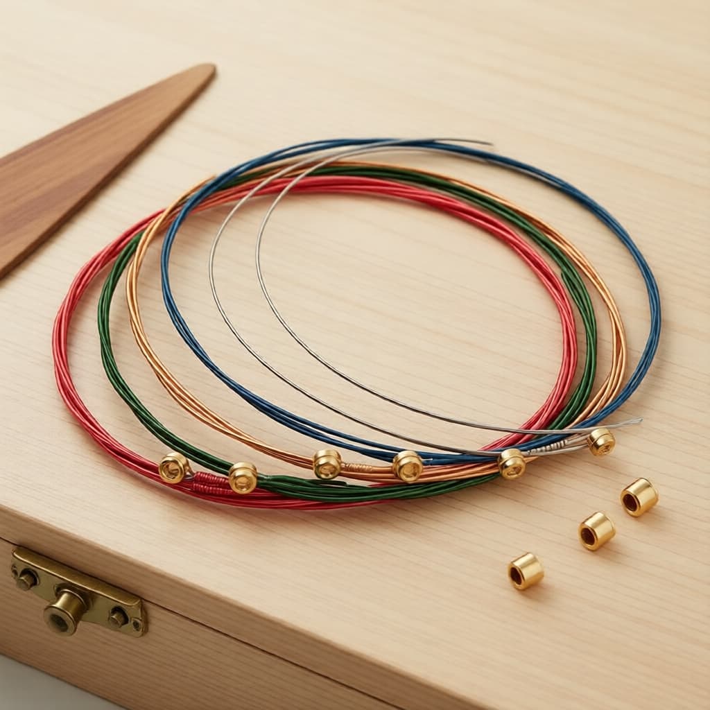 Conjunto de Violão Acústico 6 Cordas, Colorido Arco-Íris E-A, Ideal para Violões Folk e Clássicos