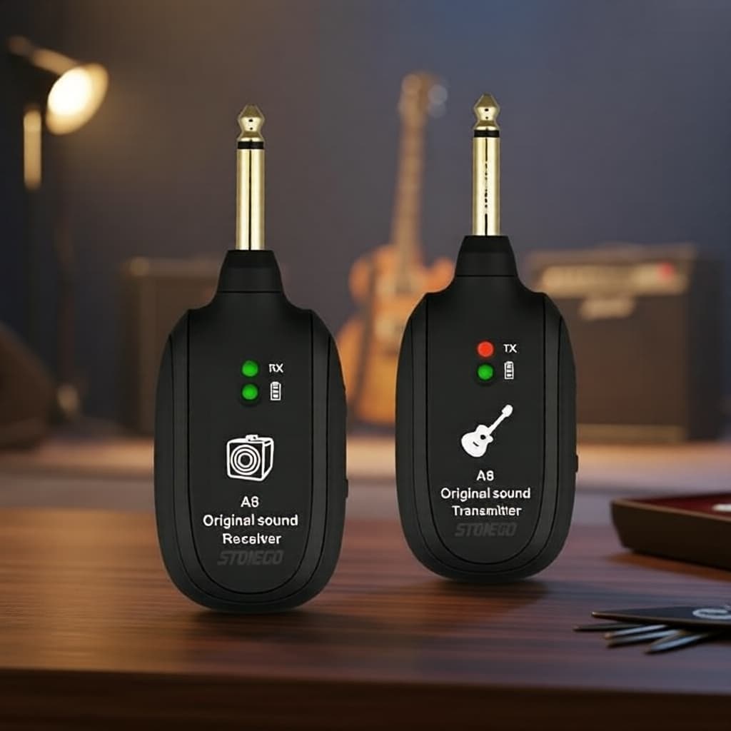 Sistema Sem Fio Recarregável 2.4GHz P10 para Violão Acústico e Baixo, Plug-and-Play