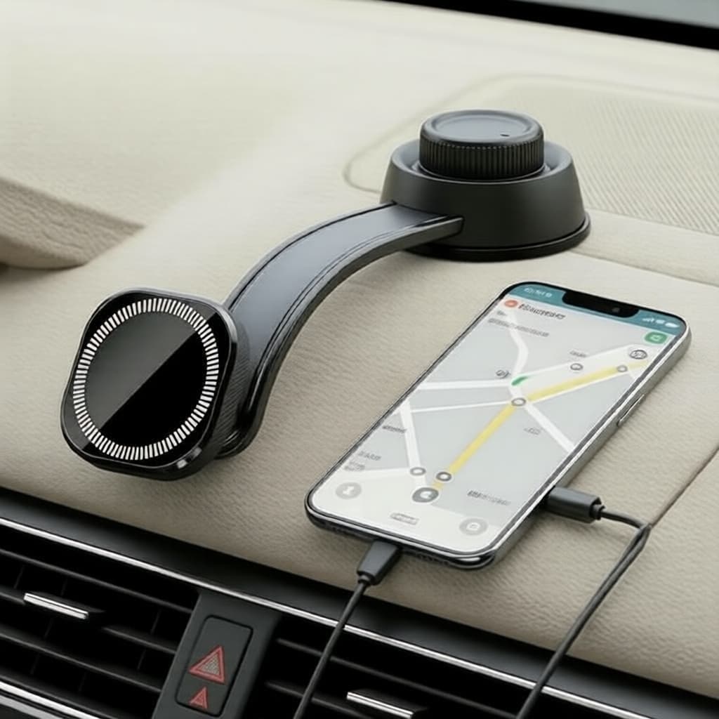 Suporte Magnético Universal Veicular de Ventosa Giratório para Smartphones - Suporte de Navegação Mãos Livres