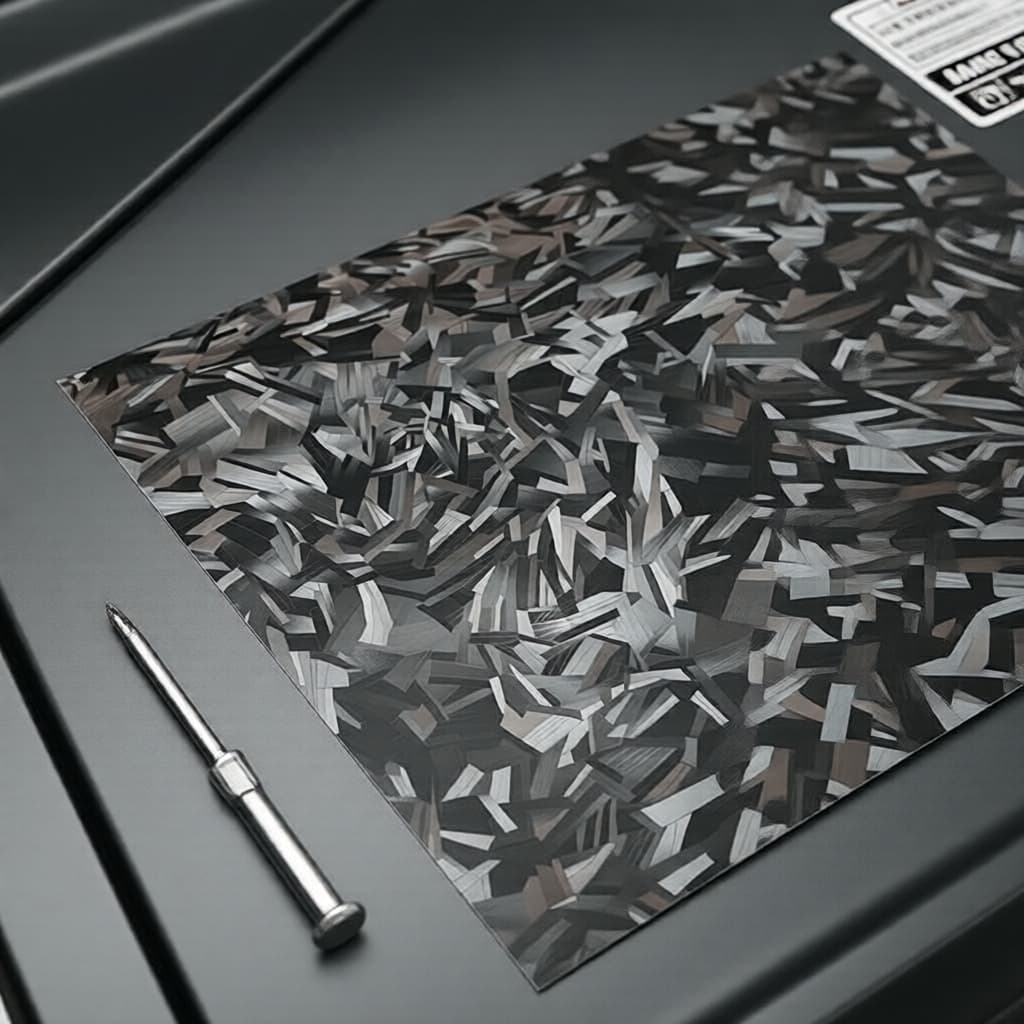 Vinil de Envoltório de Carbono Forjado à Prova D'água Premium - Rolo Preto Sombra, Liberação de Ar Universal