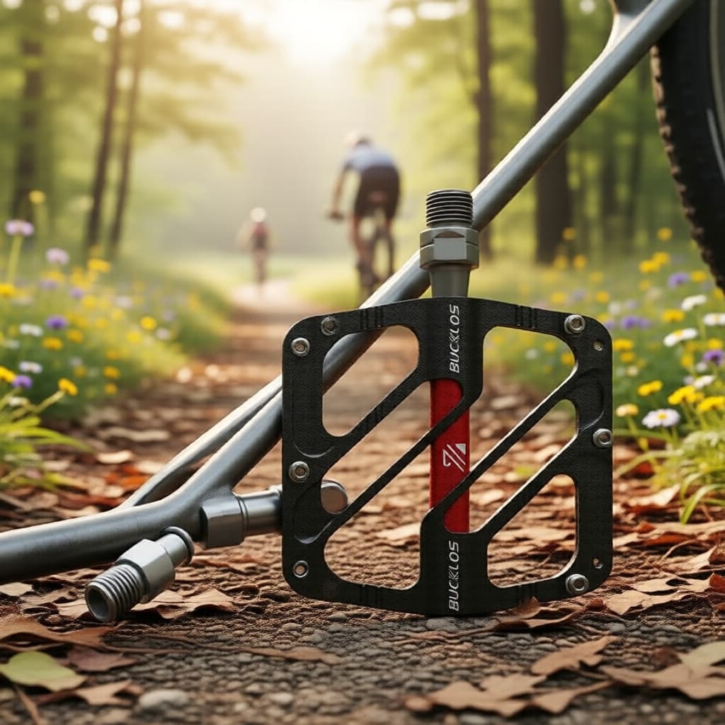 BUCKLOS Pedais Planos MTB Ultraleve com 3 Rolamentos – Pedais Antiderrapantes para Estrada e Mountain Bike