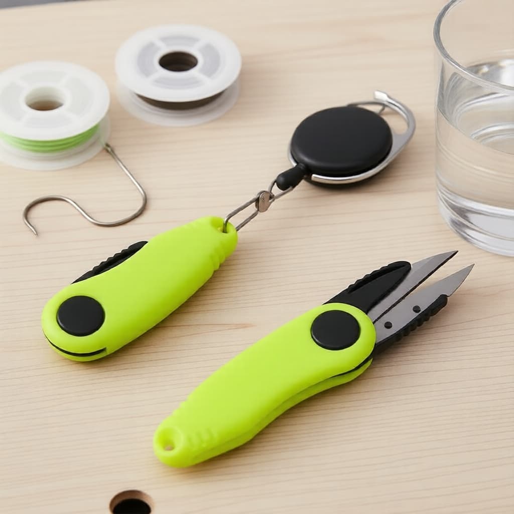 Kit de ferramentas rápidas para nós de pesca Beoccudo 2 peças: cortador telescópico de linha de pesca e tesouras de aço