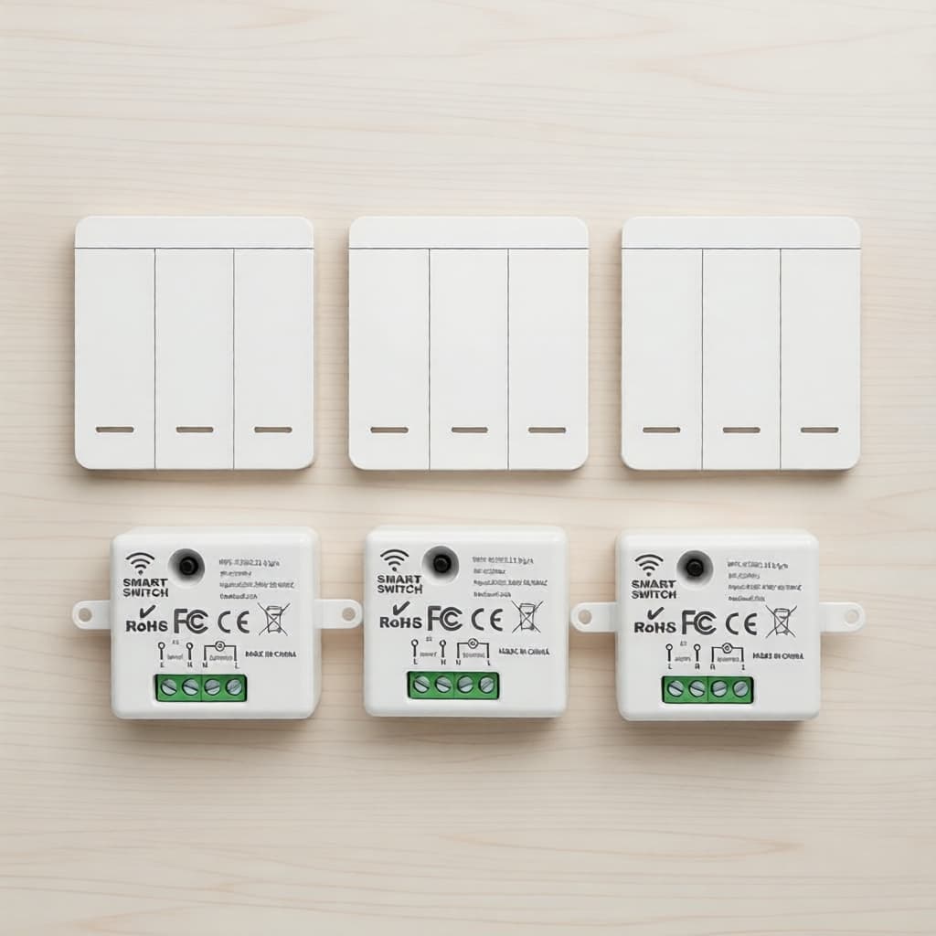 Axus 1/2/3 Gang 86 Painel De Parede 2026 Interruptor Inteligente 433MHz De Luz Sem Fio Com Controle 10A