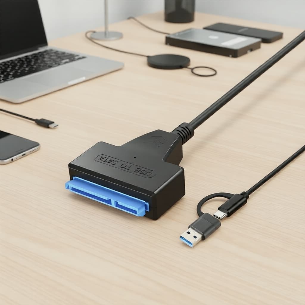 Cabo Adaptador de 2,5 para HDD/SSD Tipo-C para SATA III 6Gbps, Cabo Externo de 22 Pinos