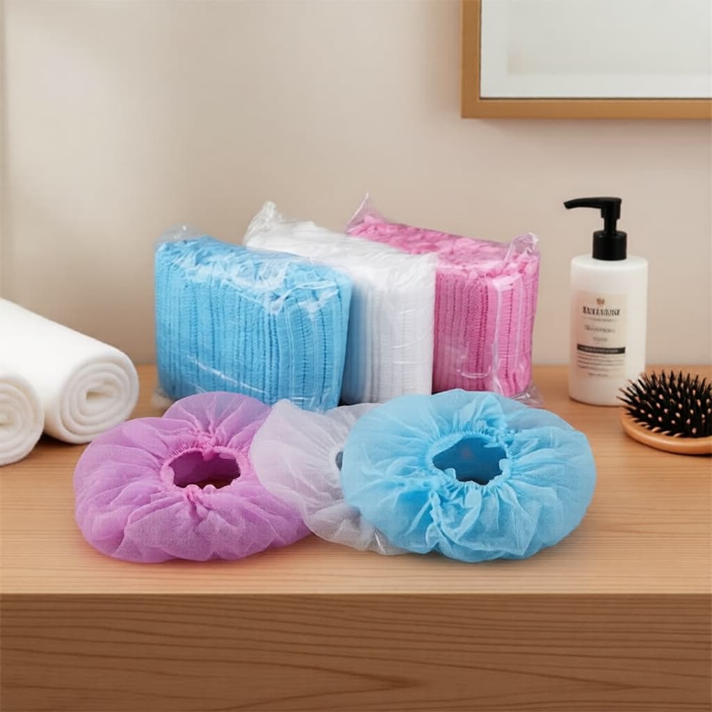 Toucas de Cabelo Descartáveis Salão, 100 Unidades, Tecido Não Tecido, Toucas Estéreis para Cílios, Maquiagem e Spa