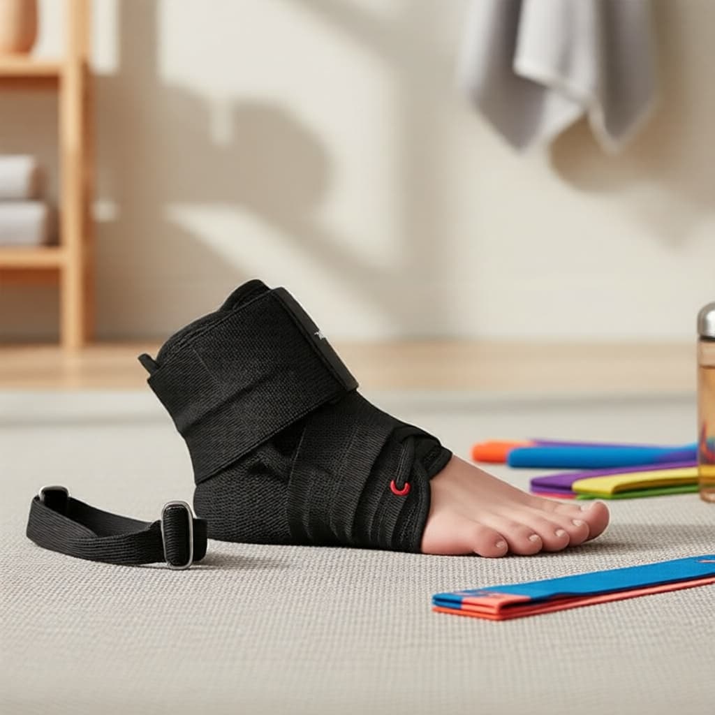 Aolikes 1 pc tornozeleira esportiva, respirável, ajustável, com cadarço, suporte antitorção para badminton e corrida