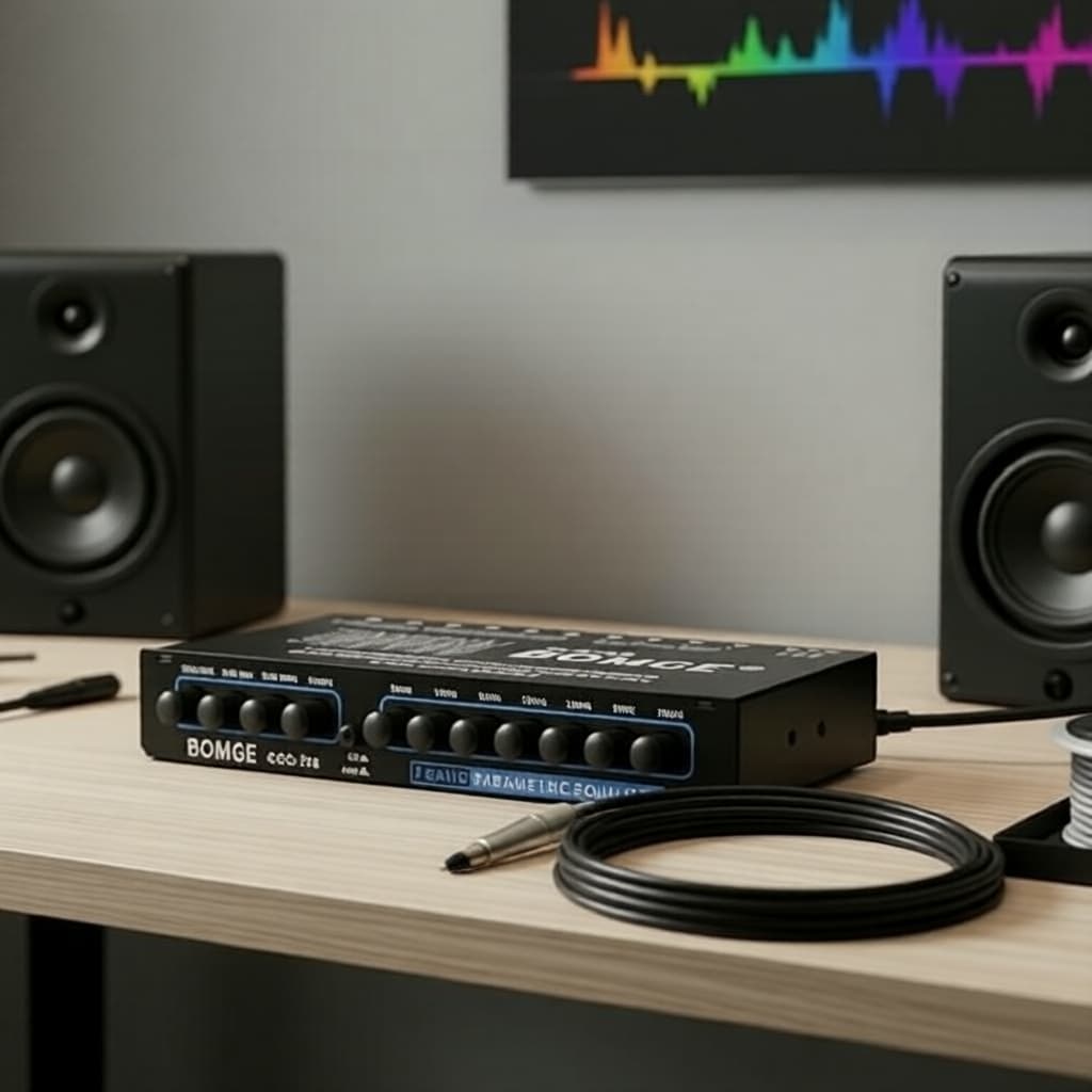 Amplificador de Carro 7-Band EQ com entradas RCA/AUX 3,5mm, entrada de alto nível para alto-falantes, áudio profissional