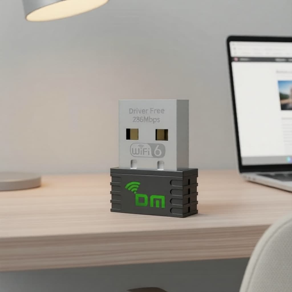Dongle USB WiFi 6 AD086 286Mbps 2.4GHz Dual-Band, Plug & Play para PC, Laptop, Windows/Linux