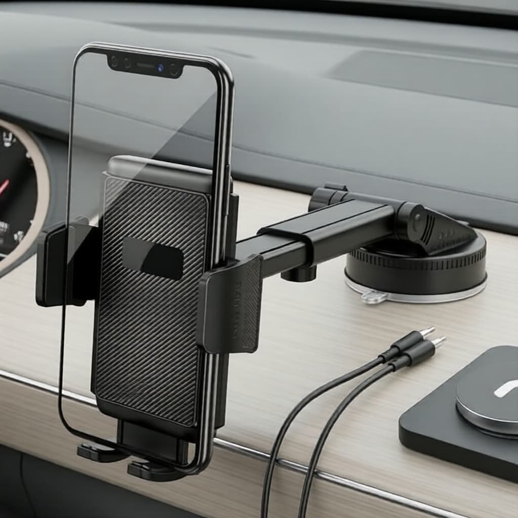 Suporte Veicular com Ventosa 360° para Painel e Para-brisa