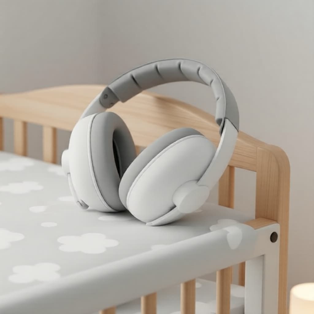 Protetores auriculares infantis com cancelamento de ruído & 2 clipes para carrinho, kit de proteção auditiva 2 em 1