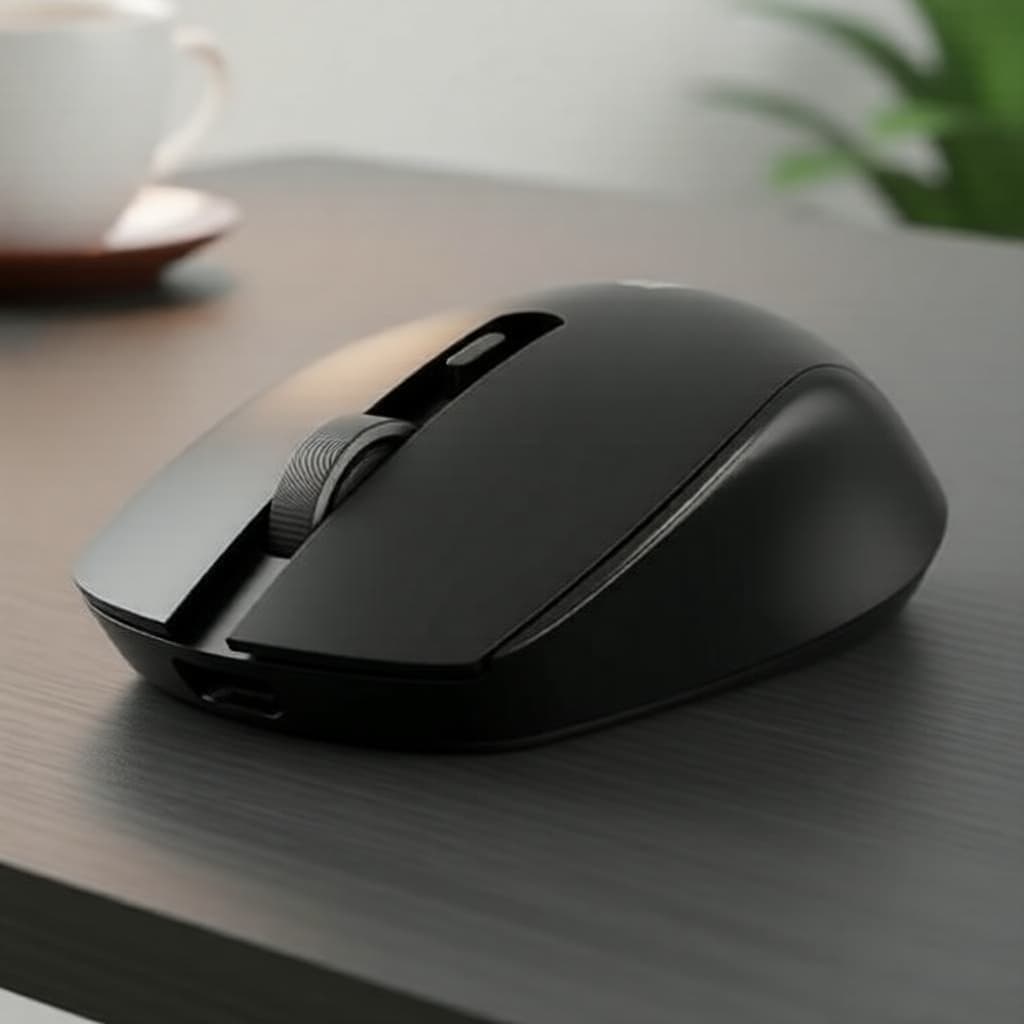 Mouse empresarial sem fio Lenovo com aderência ergonômica, conexão 2,4G USB e suporte multi-plataforma – sem bateria