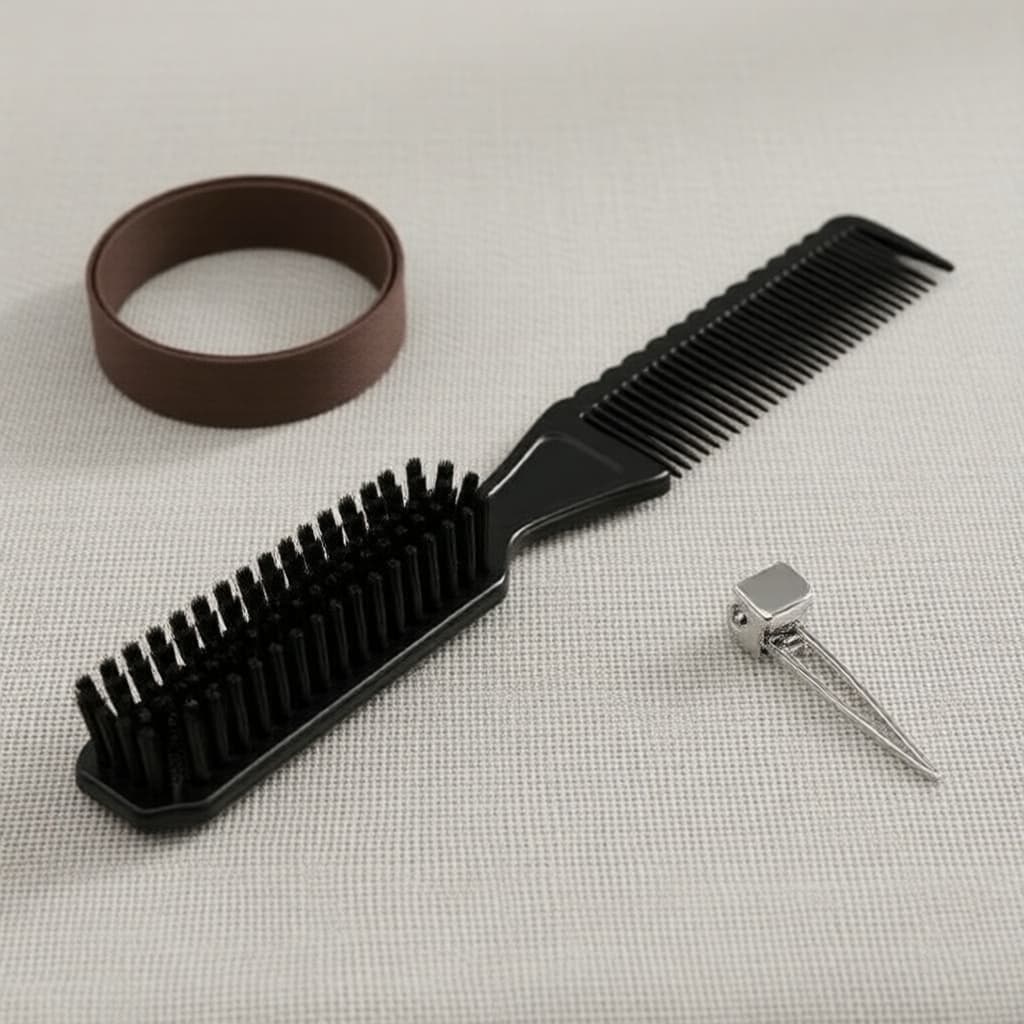 Pente 2 em 1 Masculino para Barba e Cabelo com Escova de Acabamento
